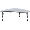 image:imageFlash Furniture Mobile 60 Half Circle Wave Collaborative Grey Thermal Laminate Activity Table  Height Adjustable Short Legs  Mobile Height Adjustable Short Legs Flexible Thermal LaminateGrey