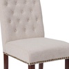 image:imageFlash Furniture Set of 4 Hercules Series Beige Fabric Parsons Chairs with Rolled Back Accent Nail Trim and Walnut Finish