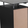 image:imageFlash Furniture Singleton Black Glass Computer Desk with Three Drawer Pedestal  Tempered Glass Surface BoxBoxFile Pedestal Includes Lock and Key for Top Drawer
