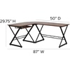 image:imageFlash Furniture Singleton Teakwood Laminate LShape Computer Desk with PullOut Keyboard Tray