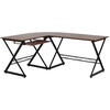 image:imageFlash Furniture Singleton Teakwood Laminate LShape Computer Desk with PullOut Keyboard Tray