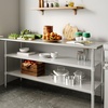 image:imageFlash Furniture Stainless Steel Adjustable Shelf  Adjustable Lower Shelf for 24 x 48 Stainless Steel Tables24 x 72