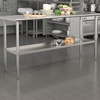 image:imageFlash Furniture Stainless Steel Adjustable Shelf  Adjustable Lower Shelf for 24 x 48 Stainless Steel Tables30 x 72