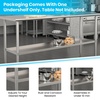 image:imageFlash Furniture Stainless Steel Adjustable Shelf  Adjustable Lower Shelf for 24 x 48 Stainless Steel Tables30 x 72