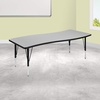 image:imageFlash Furniture Wren 26W x 60L Rectangular Wave Flexible Collaborative Grey Thermal Laminate Activity Table  Height Adjustable Short Legs  Height Adjustable Short Legs Flexible Thermal Laminate 26x60 in FootprintGrey