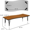 image:imageFlash Furniture Wren 26W x 60L Rectangular Wave Flexible Collaborative Grey Thermal Laminate Activity Table  Height Adjustable Short Legs  Height Adjustable Short Legs Flexible Thermal Laminate 26x60 in FootprintOak
