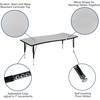 image:imageFlash Furniture Wren 26W x 60L Rectangular Wave Flexible Collaborative Grey Thermal Laminate Activity Table  Height Adjustable Short Legs  Height Adjustable Short Legs Flexible Thermal Laminate 26x60 in FootprintGrey