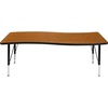 image:imageFlash Furniture Wren 26W x 60L Rectangular Wave Flexible Collaborative Grey Thermal Laminate Activity Table  Height Adjustable Short Legs  Height Adjustable Short Legs Flexible Thermal Laminate 26x60 in FootprintOak