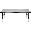 image:imageFlash Furniture Wren 26W x 60L Rectangular Wave Flexible Collaborative Grey Thermal Laminate Activity Table  Height Adjustable Short Legs  Height Adjustable Short Legs Flexible Thermal Laminate 26x60 in FootprintGrey