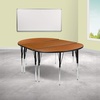 image:imageFlash Furniture 3 Piece 76 Oval Wave Collaborative Grey Thermal Laminate Activity Table Set  Standard Height Adjustable Legs  Height Adjustable Flexible Durable Construction Commercial UseOak