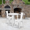 image:imageFlash Furniture Commercial Grade 24 Round BlackAntique Gold Metal IndoorOutdoor Table Set with 2 Cafe ChairsWhite