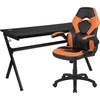 image:imageFlash Furniture Gaming Desk with Racing Chair OrangeBlack  Racing Style Cup Holder Wire Management Headphone Hook Removable Mouse Pad Top