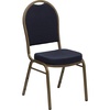 image:imageFlash Furniture HERCULES Series Dome Back Stacking Banquet Chair in Beige Patterned Fabric  Gold Frame  Gold Frame Fabric UpholsteryNavy Patterned FabricGold Frame