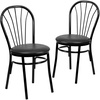 image:imageFlash Furniture HERCULES Series Fan Back Metal Chair  Black Vinyl SeatBlack
