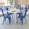 image:imageFlash Furniture Metal IndoorOutdoor Stackable Chair Blue 4Pack  Commercial Grade IndoorOutdoor Use