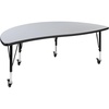 image:imageFlash Furniture Mobile 60 Half Circle Wave Collaborative Grey Thermal Laminate Activity Table  Height Adjustable Short Legs  Mobile Height Adjustable Short Legs Flexible Thermal LaminateGrey