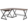 image:imageFlash Furniture Singleton Teakwood Laminate LShape Computer Desk with PullOut Keyboard Tray