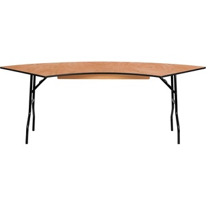 image:imageFlash Furniture Ginny 725 ft x 25 ft Serpentine Wood Folding Banquet Table  Durable Construction Commercial UseNatural