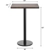 image:imageFlash Furniture Commercial 24x30 Tabletop and 18 Round Base Dark Brown  Bar Height Black Cast Iron Base AntiRust Indoor Use 18 Round BaseDark Brown TopBlack Base