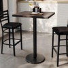 image:imageFlash Furniture Commercial 24x30 Tabletop and 18 Round Base Dark Brown  Bar Height Black Cast Iron Base AntiRust Indoor Use 18 Round BaseDark Brown TopBlack Base