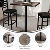 image:imageFlash Furniture Commercial 24x30 Tabletop and 18 Round Base Dark Brown  Bar Height Black Cast Iron Base AntiRust Indoor Use 18 Round BaseDark Brown TopBlack Base