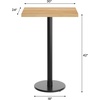 image:imageFlash Furniture Commercial 24x30 Tabletop and 18 Round Base Dark Brown  Bar Height Black Cast Iron Base AntiRust Indoor Use 18 Round BaseNatural TopBlack Base