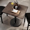 image:imageFlash Furniture Commercial 24x30 Tabletop and 18 Round Base Dark Brown  Dining Height Black Cast Iron Base AntiRust Indoor Use 18 Round BaseDark Brown TopBlack Base