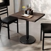 image:imageFlash Furniture Commercial 24x30 Tabletop and 18 Round Base Dark Brown  Dining Height Black Cast Iron Base AntiRust Indoor Use 18 Round BaseDark Brown TopBlack Base