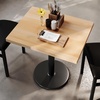 image:imageFlash Furniture Commercial 24x30 Tabletop and 18 Round Base Dark Brown  Dining Height Black Cast Iron Base AntiRust Indoor Use 18 Round BaseNatural TopBlack Base