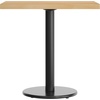 image:imageFlash Furniture Commercial 24x30 Tabletop and 18 Round Base Dark Brown  Dining Height Black Cast Iron Base AntiRust Indoor Use 18 Round BaseNatural TopBlack Base
