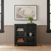 image:imageMartha Stewart Bedford Modular Fluted Storage Cabinet Fern Green Set of 2  Adjustable Shelf SoftClose Doors Brushed Stainless Steel Hardware Solid Wood Frame and LegsBlack FrameGold Hardware