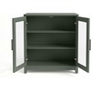 image:imageMartha Stewart Bedford Modular Fluted Storage Cabinet Fern Green Set of 2  Adjustable Shelf SoftClose Doors Brushed Stainless Steel Hardware Solid Wood Frame and LegsFern Green FrameGunmetal Hardware