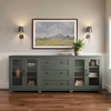 image:imageMartha Stewart Bedford Modular Fluted Storage Cabinet Fern Green Set of 2  Adjustable Shelf SoftClose Doors Brushed Stainless Steel Hardware Solid Wood Frame and LegsFern Green FrameGunmetal Hardware