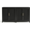 image:imageMartha Stewart Bedford Modular Fluted Storage Cabinet Fern Green Set of 2  Adjustable Shelf SoftClose Doors Brushed Stainless Steel Hardware Solid Wood Frame and LegsBlack FrameGold Hardware