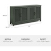 image:imageMartha Stewart Bedford Modular Fluted Storage Cabinet Fern Green Set of 2  Adjustable Shelf SoftClose Doors Brushed Stainless Steel Hardware Solid Wood Frame and LegsFern Green FrameGunmetal Hardware