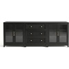 image:imageMartha Stewart Bedford Modular Fluted Storage Cabinet Fern Green Set of 2  Adjustable Shelf SoftClose Doors Brushed Stainless Steel Hardware Solid Wood Frame and LegsBlack FrameGold Hardware