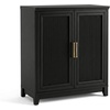 image:imageMartha Stewart Bedford Modular Fluted Storage Cabinet Fern Green Set of 2  Adjustable Shelf SoftClose Doors Brushed Stainless Steel Hardware Solid Wood Frame and LegsBlack FrameGold Hardware