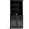 image:imageMartha Stewart Bedford Modular Fluted Storage Cabinet Fern Green Set of 2  Adjustable Shelf SoftClose Doors Brushed Stainless Steel Hardware Solid Wood Frame and LegsBlack FrameGold Hardware