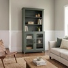image:imageMartha Stewart Bedford Modular Fluted Storage Cabinet Fern Green Set of 2  Adjustable Shelf SoftClose Doors Brushed Stainless Steel Hardware Solid Wood Frame and LegsFern Green FrameGunmetal Hardware