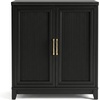 image:imageMartha Stewart Bedford Modular Fluted Storage Cabinet Fern Green Set of 2  Adjustable Shelf SoftClose Doors Brushed Stainless Steel Hardware Solid Wood Frame and LegsBlack FrameGold Hardware