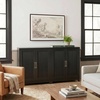 image:imageMartha Stewart Bedford Modular Fluted Storage Cabinet Fern Green Set of 2  Adjustable Shelf SoftClose Doors Brushed Stainless Steel Hardware Solid Wood Frame and LegsBlack FrameGold Hardware