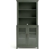 image:imageMartha Stewart Bedford Modular Fluted Storage Cabinet Fern Green Set of 2  Adjustable Shelf SoftClose Doors Brushed Stainless Steel Hardware Solid Wood Frame and LegsFern Green FrameGunmetal Hardware