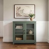 image:imageMartha Stewart Bedford Modular Fluted Storage Cabinet Fern Green Set of 2  Adjustable Shelf SoftClose Doors Brushed Stainless Steel Hardware Solid Wood Frame and LegsFern Green FrameGunmetal Hardware