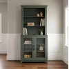 image:imageMartha Stewart Bedford Modular Fluted Storage Cabinet Fern Green Set of 2  Adjustable Shelf SoftClose Doors Brushed Stainless Steel Hardware Solid Wood Frame and LegsFern Green FrameGunmetal Hardware