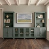 image:imageMartha Stewart Bedford Modular Fluted Storage Cabinet Fern Green Set of 2  Adjustable Shelf SoftClose Doors Brushed Stainless Steel Hardware Solid Wood Frame and LegsFern Green FrameGunmetal Hardware