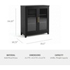 image:imageMartha Stewart Bedford Modular Fluted Storage Cabinet Fern Green Set of 2  Adjustable Shelf SoftClose Doors Brushed Stainless Steel Hardware Solid Wood Frame and LegsBlack FrameGold Hardware
