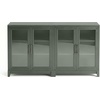 image:imageMartha Stewart Bedford Modular Fluted Storage Cabinet Fern Green Set of 2  Adjustable Shelf SoftClose Doors Brushed Stainless Steel Hardware Solid Wood Frame and LegsFern Green FrameGunmetal Hardware