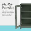image:imageMartha Stewart Bedford Modular Fluted Storage Cabinet Fern Green Set of 2  Adjustable Shelf SoftClose Doors Brushed Stainless Steel Hardware Solid Wood Frame and LegsFern Green FrameGunmetal Hardware