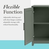 image:imageMartha Stewart Bedford Modular Fluted Storage Cabinet Fern Green Set of 2  Adjustable Shelf SoftClose Doors Brushed Stainless Steel Hardware Solid Wood Frame and LegsFern Green FrameGunmetal Hardware