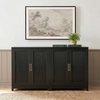image:imageMartha Stewart Bedford Modular Fluted Storage Cabinet Fern Green Set of 2  Adjustable Shelf SoftClose Doors Brushed Stainless Steel Hardware Solid Wood Frame and LegsBlack FrameGold Hardware